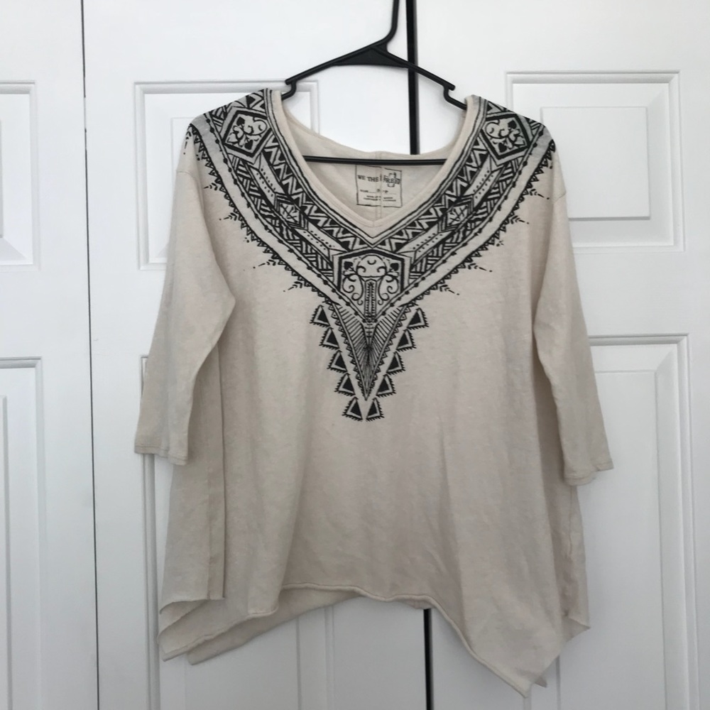 Free People We The Free Tribal 3/4 Sleeves Shirt S